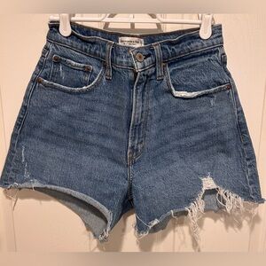Abercrombie & Fitch Blue Jean Shorts Distressed High-Waisted